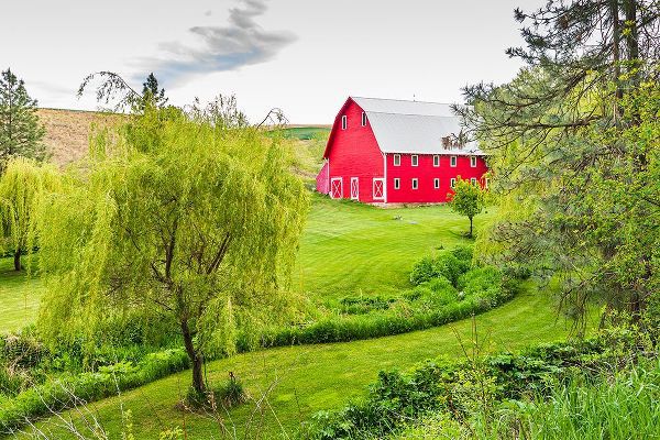Wilson, Emily M. 아티스트의 Colfax-Washington State-USA-A red barn on a farm in the Palouse hills작품입니다.